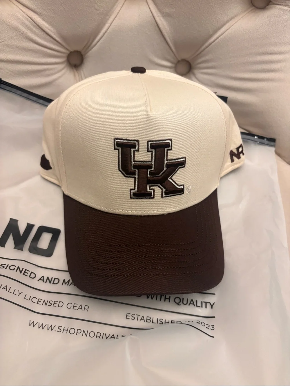 Kentucky Wildcats No Rivals Espresso Snapback Hat Cream Brown NCAA Adjustable
